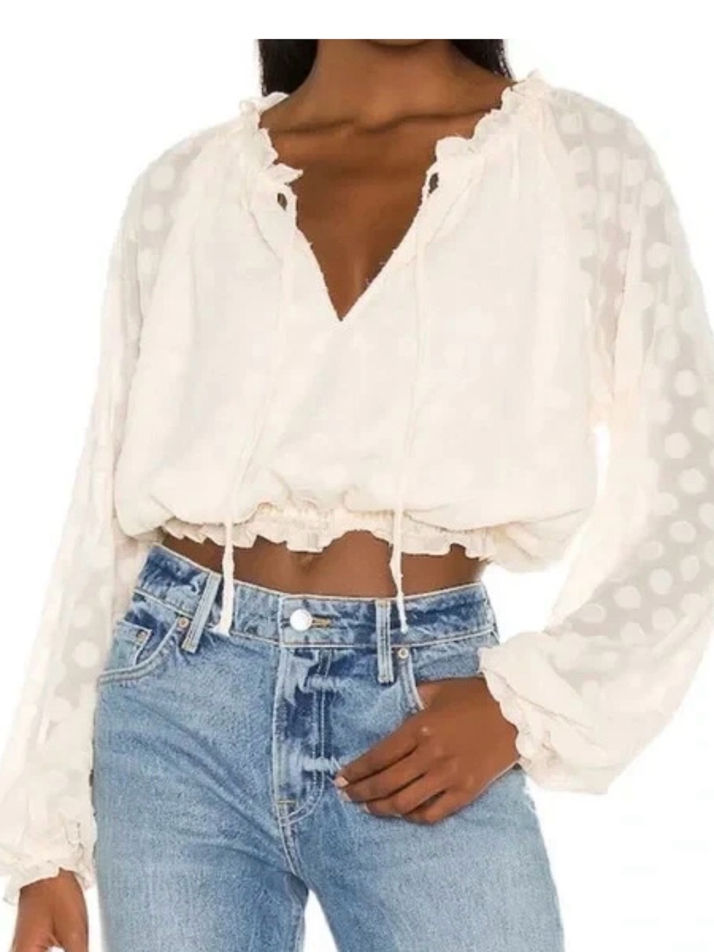 Show Me Your Mumu Polka Dot Margo Top Blouse Large NEW